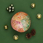 Ciotola di cocco laccata multicolor glitter